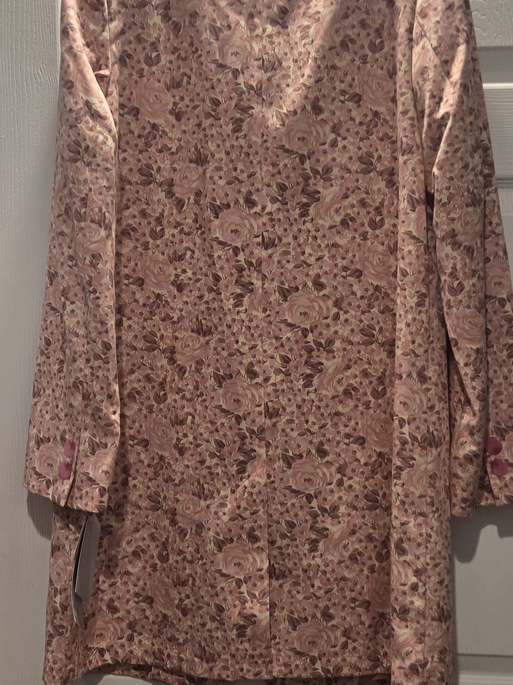 NWT Vintage London Fog Pink Rose Floral Trench Coat Small Classic Cottagecore - Picture 2 of 16